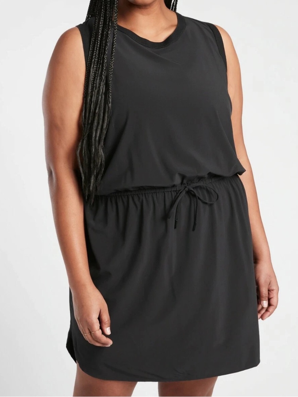 Athleta Rincon Sleeveless Dress Black Athleisure Travel Womens Plus Size 3X